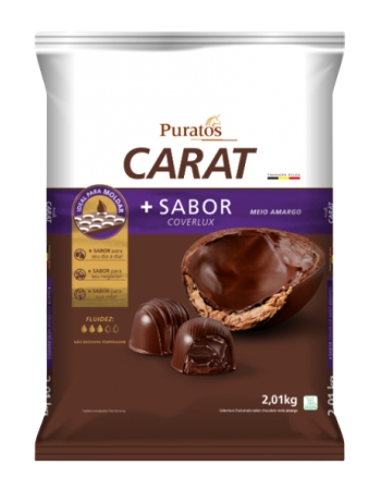 Chocolate Carat Coverlux Gotas 1/2 Amargo 2,1kg - Puratos