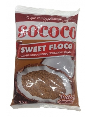 Coco Queimado Flocos Úmido Sweet 1kg - Sococo