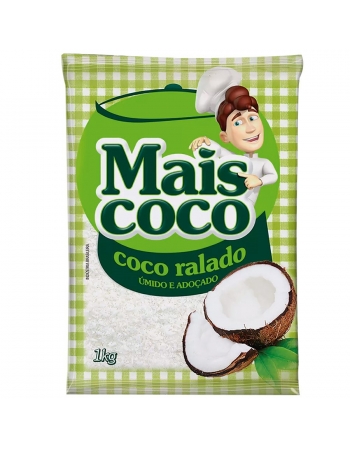 Coco Ralado Úmido e Adoçado 1kg - Mais Coco