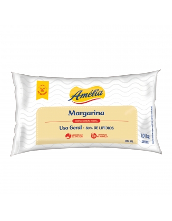 Margarina Uso Geral 80% Sem Sal Amélia 1,010kg - Vigor