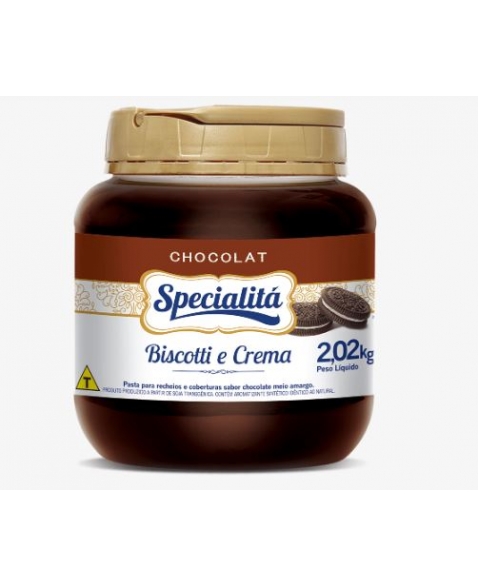 Recheio Specialitá Biscotti e Crema 2kg - Duas Rodas