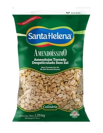 Amendoim Amendoíssimo Sem Pele Sem Sal 1,05kg - Santa Helena