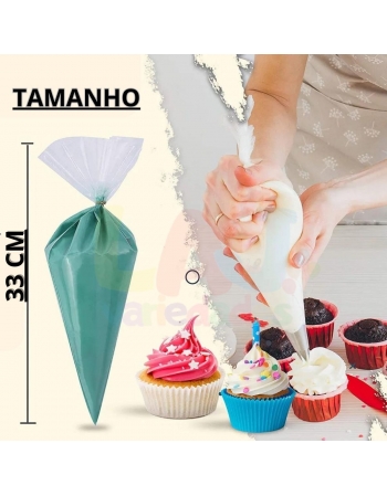 Manga Saco de Confeitar Descartável Grande 100un Silver Chef