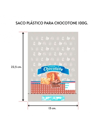Embalagem Saco Plástico Panetone Chocolate 100gr Emar 100un