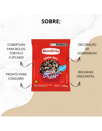 Cereal Ball Choco Power Preto e Branco 500g Mini