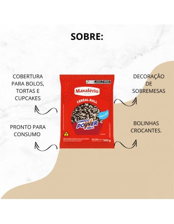 Cereal Ball Choco Power Preto e Branco 500g Micro