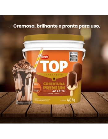 Cobertura Harald Líquida Top Soft Premium 4kg Ao Leite Profissional