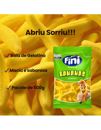 Bala de Gelatina Banana 500g Fini