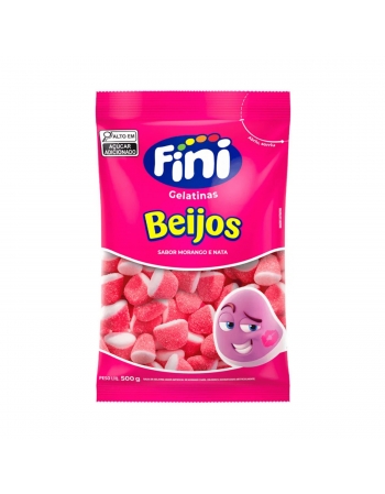 Bala de Gelatina Beijo Morango 500gr Fini