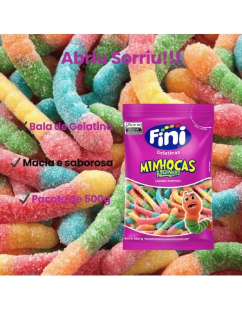 Bala de Gelatina Fini Minhoca Cítrica 500g