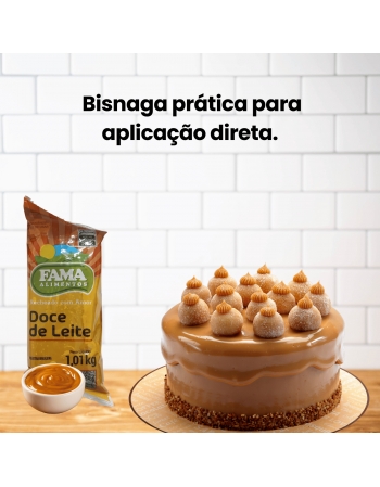 Doce de Leite Fama 1,01kg Bisnaga Cremoso Para Confeitaria
