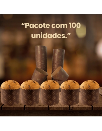 Forma de Papel Marrom p/ Panetone 100g c/ 100un