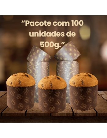 Forma de Papel Marrom p/ Panetone 500g c/ 100un