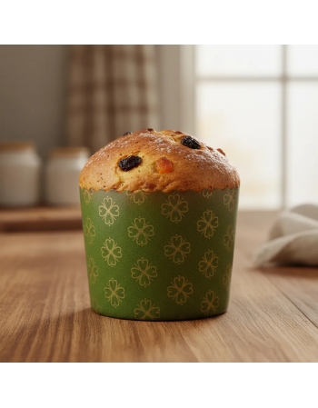 Forma de Papel Verde p/ Panetone 100g c/ 100un