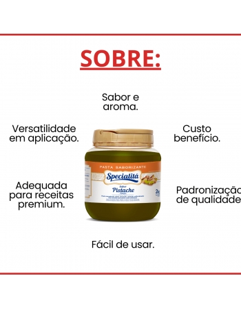 Pasta Saborizante Specialita Pistache Duas Rodas 2kg