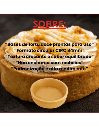 BASE DE TORTA DOCE CIRC 84MM ART TART C/ 48 UN