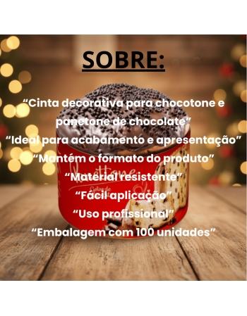 Cinta Decorativa Chocotone Panetone De Chocolate 100 Unidades Pris