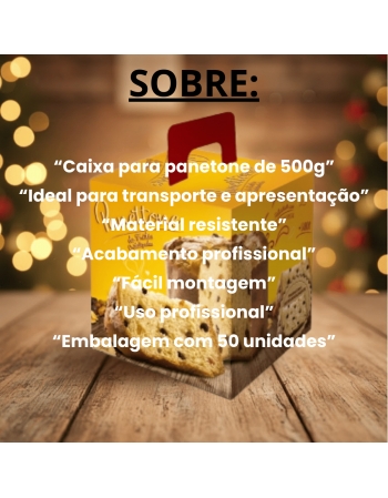 Embalagem Caixa Para Panetone 500g com 50 unidades