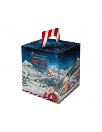 Embalagem Caixa Para Panetone Decorada Natal 500g ccom 50 unidades