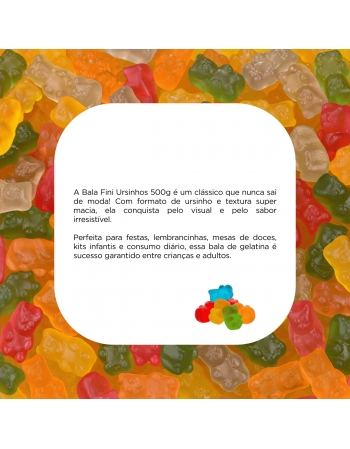 BALA DE GELATINA URSINHO 500GR FINI