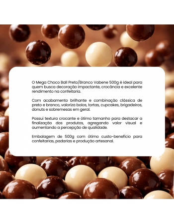 MEGA CHOCO BALL PRETO/BRANCO VABENE 500GR