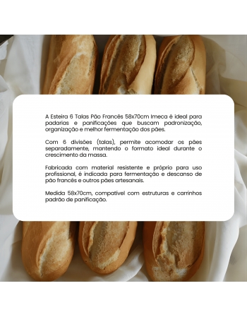 Esteira 6 Talas Pão Francês 58x70cm Imeca