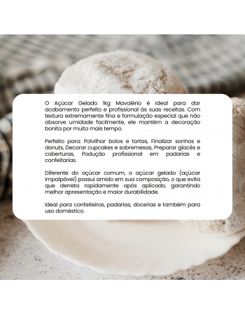 Açúcar Gelado 1kg Mavalério Confeitaria
