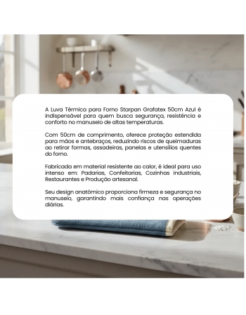 Luva Térmica Forno 50cm Azul Starpan Grafatex