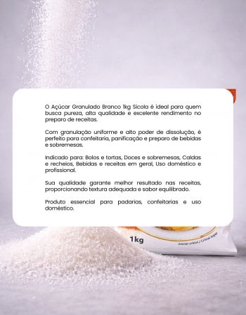 Açúcar Granulado Branco 1kg Sicola