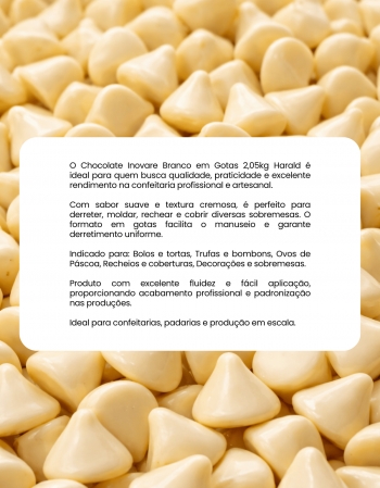 Chocolate Inovare Branco em Gotas 2,05kg Harald