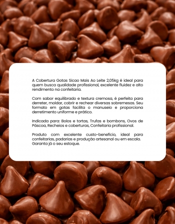 Cobertura Gotas Sicao Chocolate Ao Leite 2,05kg