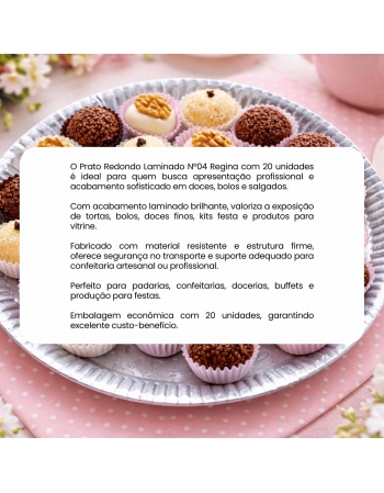 Prato Redondo Laminado Nº04 Regina 20un