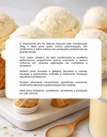Saborizante Em Pó Selecta Especial Leite Condensado 20kg