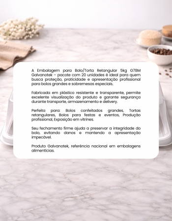 Embalagem Bolo Retangular G78m 5kg Galvanotek