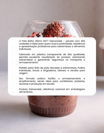 Pote Bolha 250ml G677 Galvanotek 400un