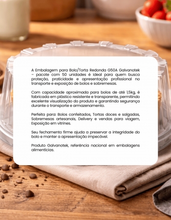 Embalagem Bolo Torta G50a 1,5kg 50un Galvanotek