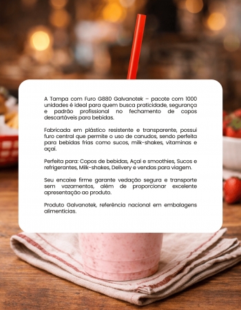 Tampa Com Furo G880 Galvanotek 1000un