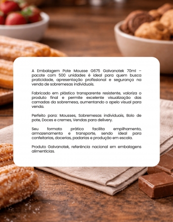 Pote Mousse G675 Galvanotek 500un 70ml