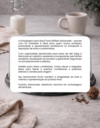 Embalagem Bolo Torta G60ma 2,5kg Galvanotek 50un
