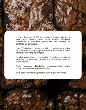 Chocolate em Pó 50% Duas Rodas 1,01kg Mix
