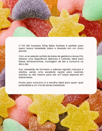 Fini Mix Surpresa 500g Balas Sortidas