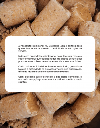 Paçoquita Tradicional 100 Unidades 1,5kg