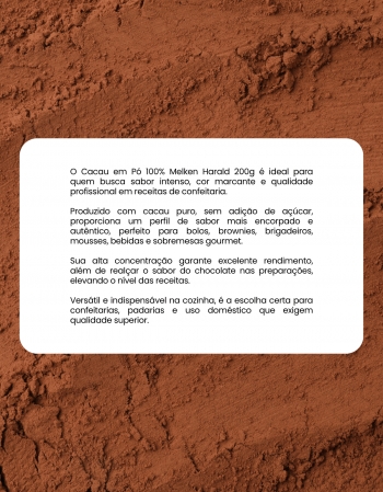 Cacau em Pó 100% Melken Harald 200g