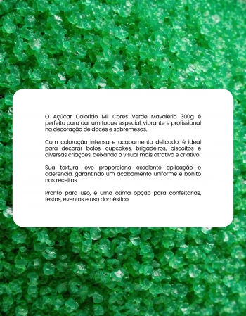 Açúcar Colorido Verde Mavalério 300g