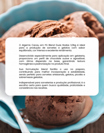 Algemix Cacau em Pó Blend 1,01kg Duas Rodas