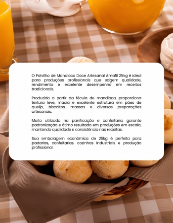 Polvilho Doce Mandioca Amafil 25kg Artesanal