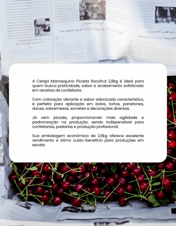Cereja Marrasquino Picada Rocofrut 2,8kg