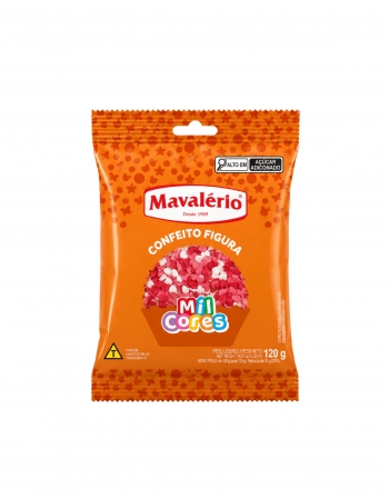 Confeito Mil Cores Coração Mavalério 120g