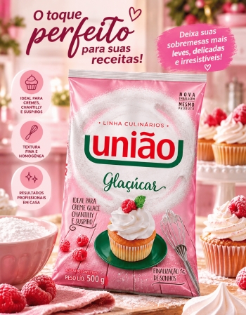 Açúcar Glaçúcar União Confeiteiro 500g