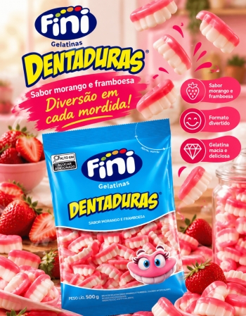 Bala de Gelatina Dentadura 500g Fini